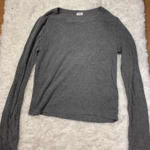 Grey ribbed long sleeve
